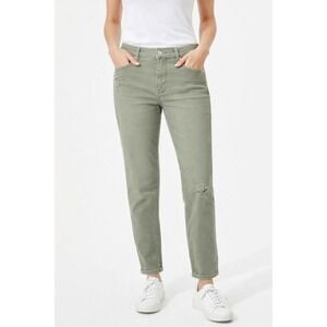 NWT Loft Green Distressed Button Fly Boyfriend Jeans Women's size 4/27